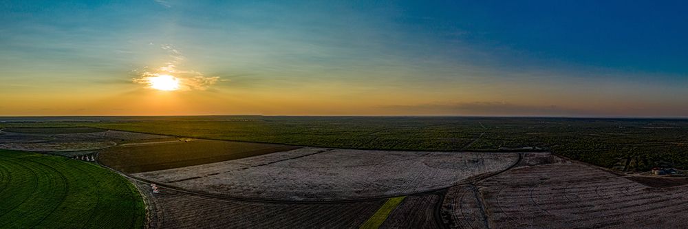 Aerial Panorama of the Ernie Schirmer Farms Cotton Harvest in Batesville-Texas art print by Texas Picture Archive for $57.95 CAD