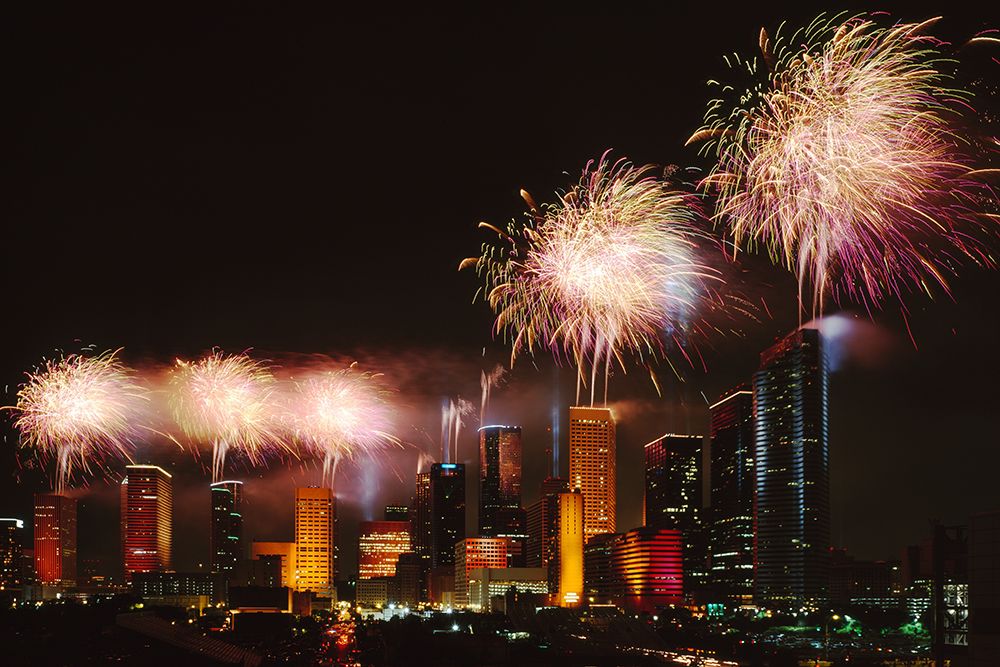 Fireworks over Houston-Texas art print by Carol Highsmith for $57.95 CAD