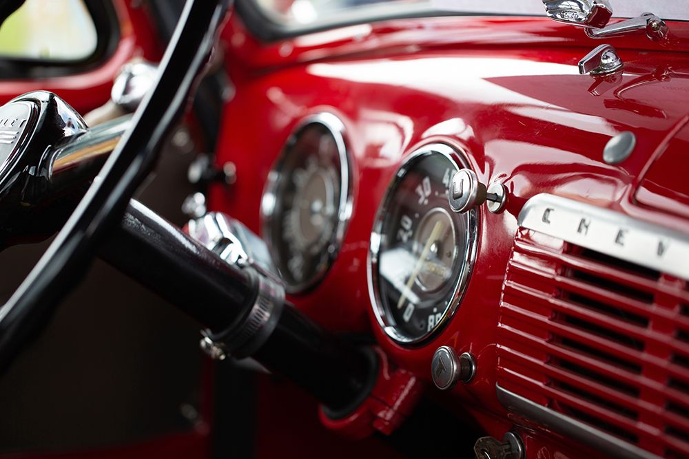 Red Classic Car Interior art print by Vintage Photo Archive for $57.95 CAD