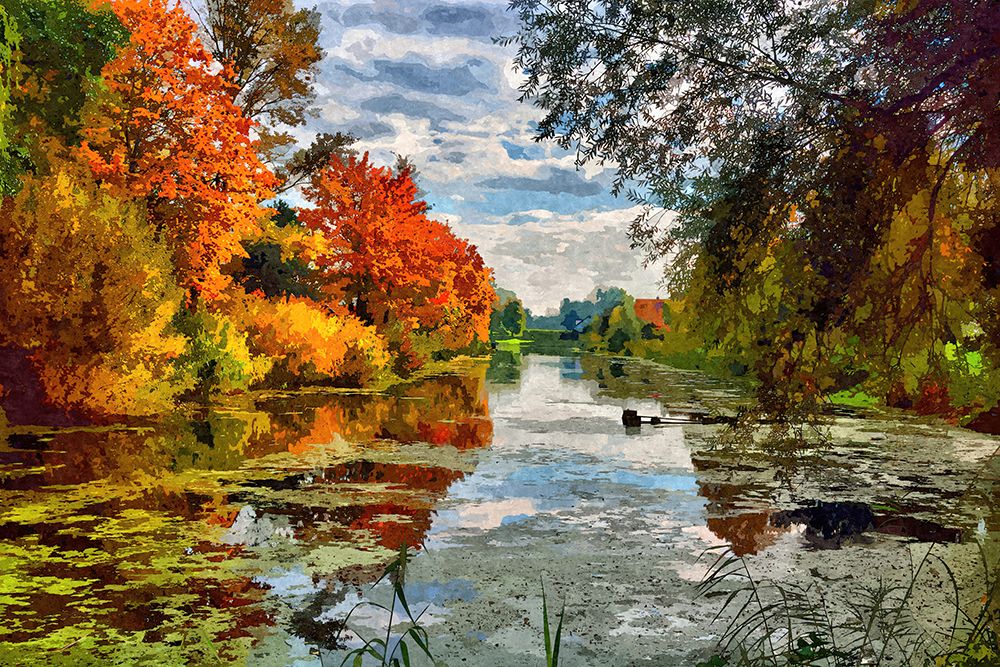 Lakeside Autumn Trees art print by Alpenglow Workshop for $57.95 CAD