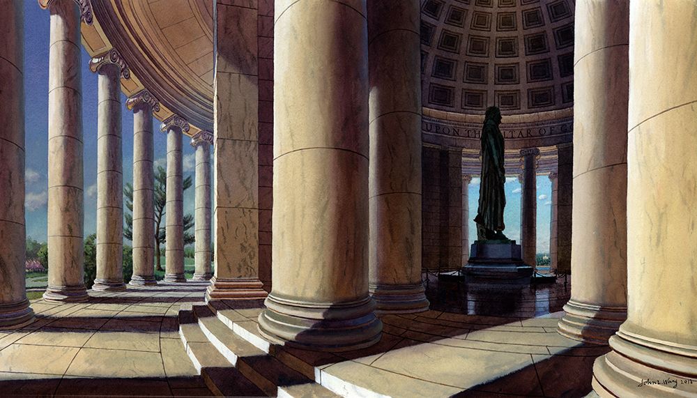 Washington Chronicle Jefferson Memorial art print by John Z. Wang for $57.95 CAD