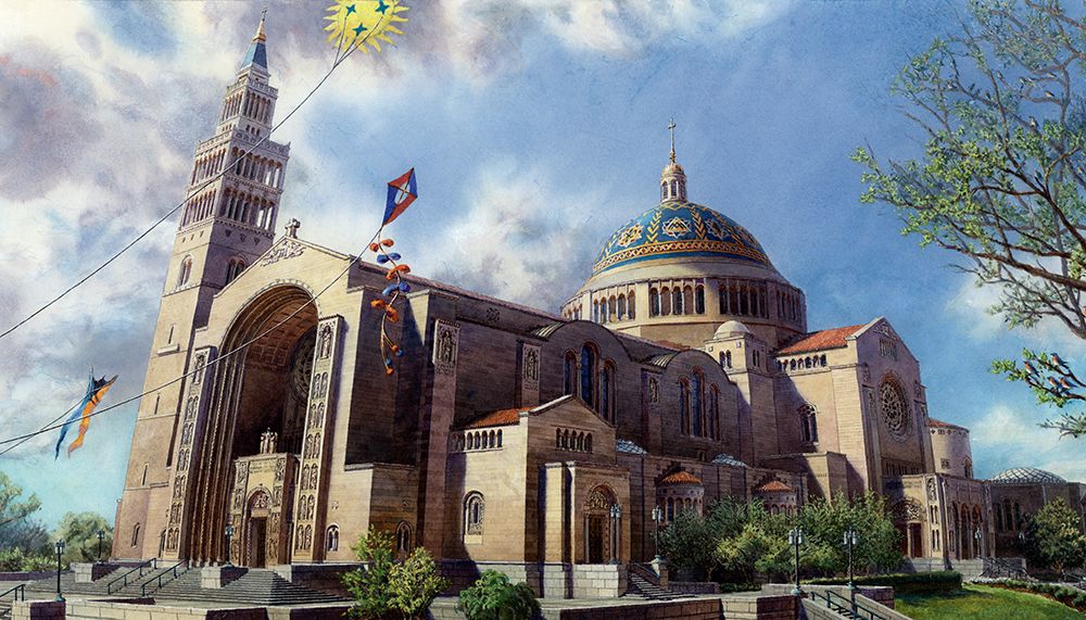 Washington Chronicle National Shrine art print by John Z. Wang for $57.95 CAD