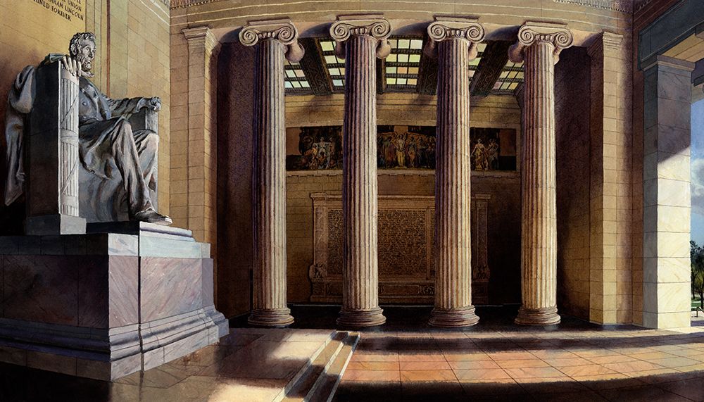 Washington Chronicle Lincoln Memorial art print by John Z. Wang for $57.95 CAD