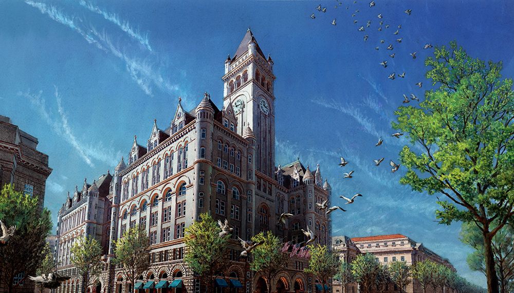 Washington Chronicle Old Post Office art print by John Z. Wang for $57.95 CAD