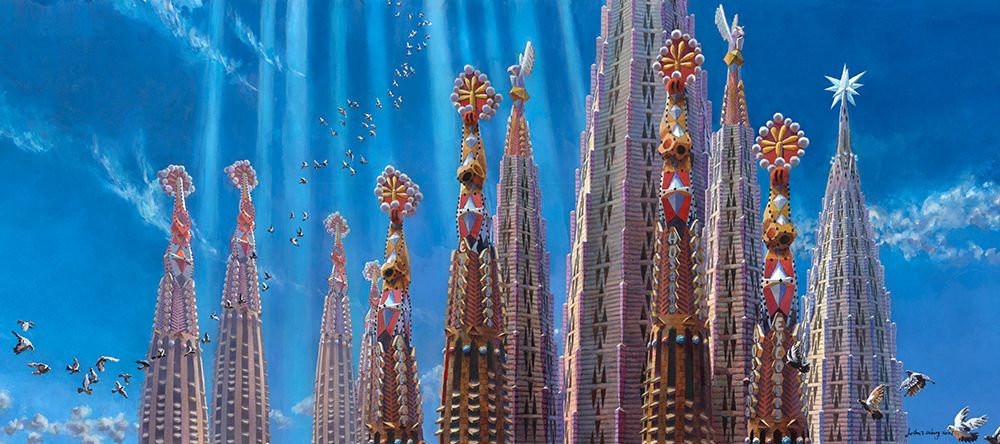 Towers of La Sagrada Familia II art print by John Z. Wang for $57.95 CAD