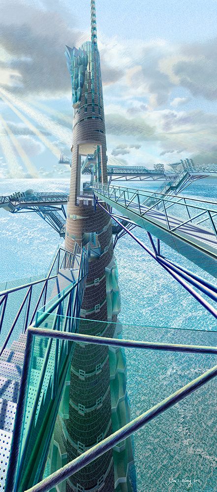 Cosmolink Tower art print by John Z. Wang for $57.95 CAD