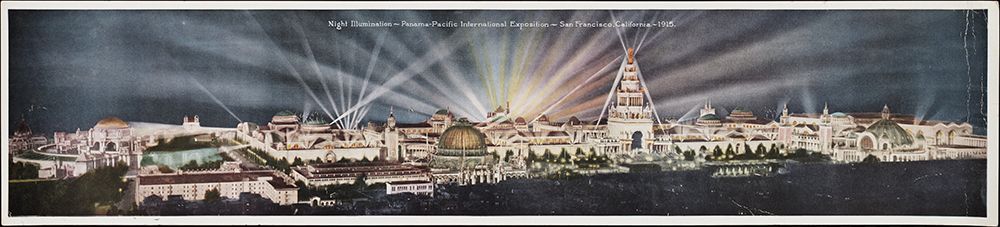 San Francisco-1915-Panorama City at Night 2 art print by Worlds Fair Posters for $57.95 CAD