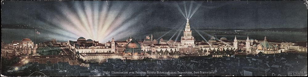 San Francisco-1915-Panorama City at Night art print by Worlds Fair Posters for $57.95 CAD