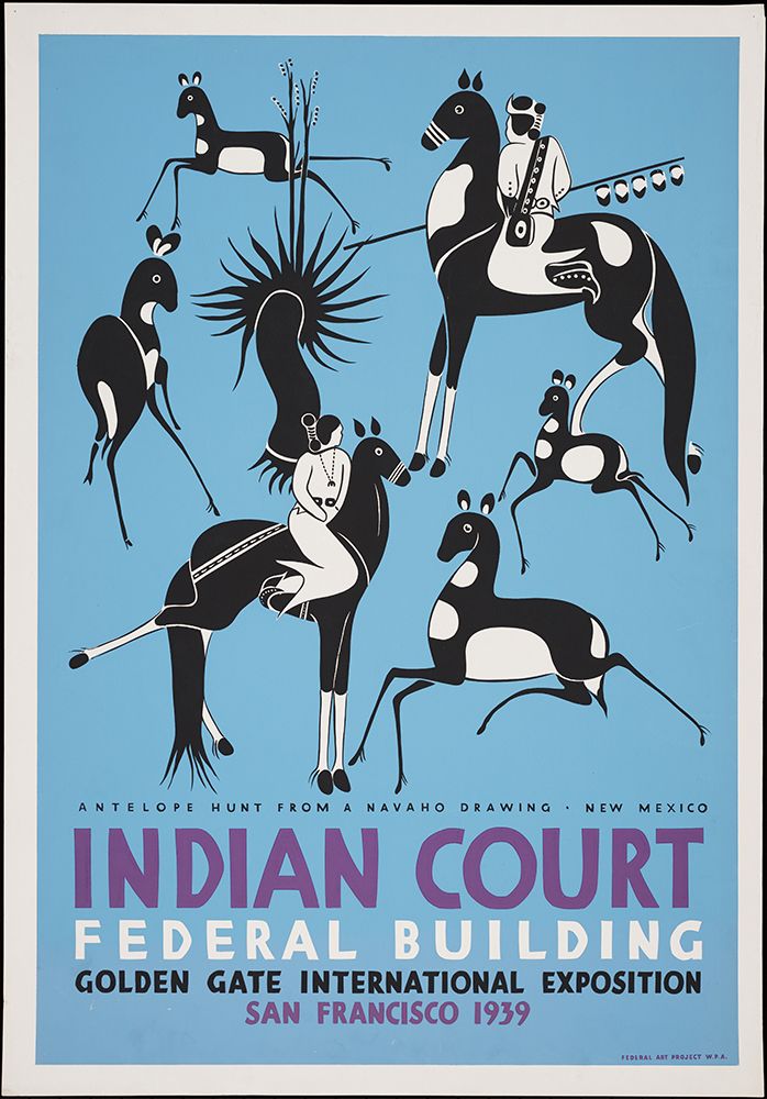 San Francisco-1939-Antelope Hunt Navaho-New Mexico art print by Worlds Fair Posters for $57.95 CAD