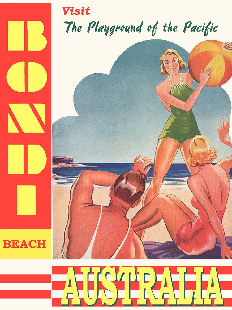 Australia Bondi Beach Travel Poster art print by Vintage Travel Posters for $57.95 CAD