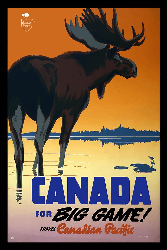 Canada Big Game Hunting Poster art print by Vintage Travel Posters for $57.95 CAD