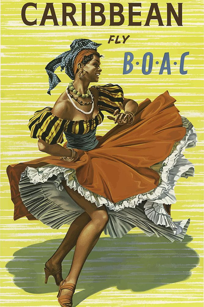 Caribbean Air Travel Poster art print by Vintage Travel Posters for $57.95 CAD
