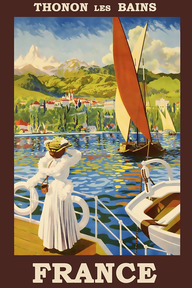 Thonon Les Bains-France Vintage Travel Poster art print by Vintage Travel Posters for $57.95 CAD