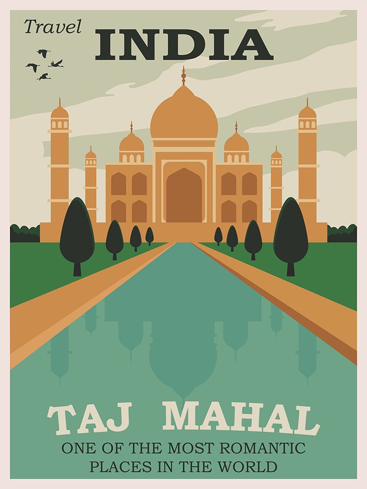 India Taj Mahal Travel Poster art print by Vintage Travel Posters for $57.95 CAD