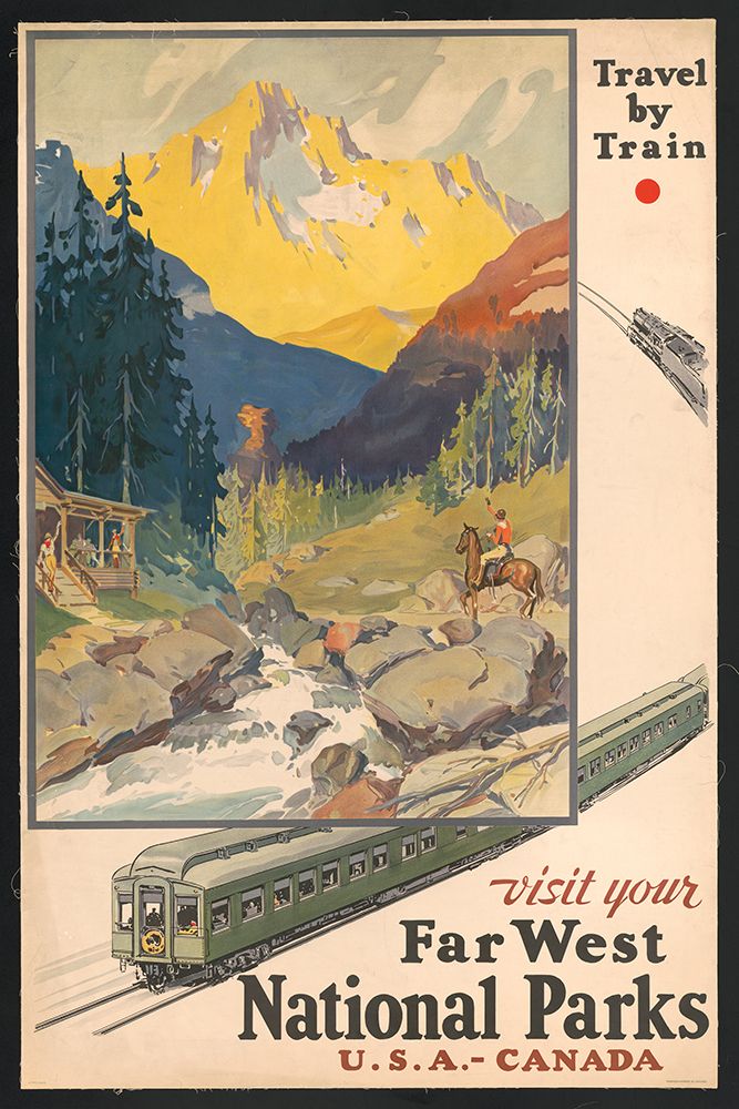 Visit National Parks by Train art print by Vintage Travel Posters for $57.95 CAD