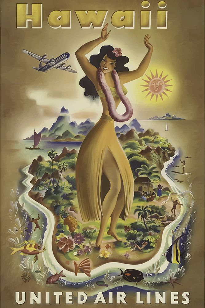 Hawaii Travel Poster art print by Vintage Travel Posters for $57.95 CAD