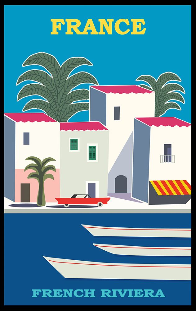 Cote Dazur France Travel Poster art print by Vintage Travel Posters for $57.95 CAD