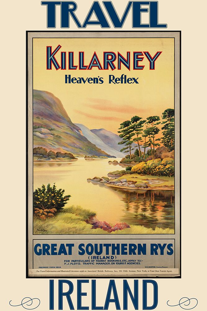 Ireland Killarny Travel Poster art print by Vintage Travel Posters for $57.95 CAD