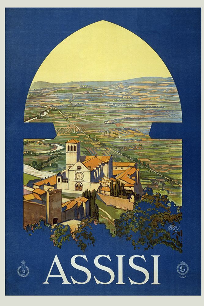 Assisi Vintage Travel Poster art print by Vintage Travel Posters for $57.95 CAD