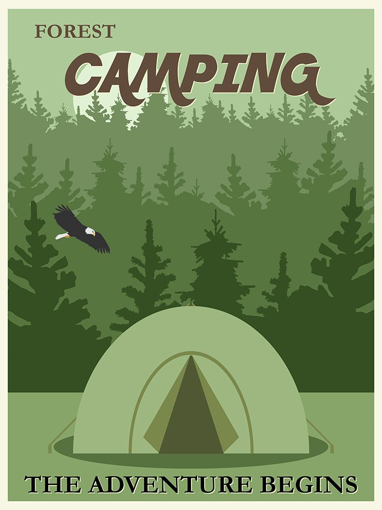 Vintage Forest Camping Tent Poster art print by Vintage Travel Posters for $57.95 CAD