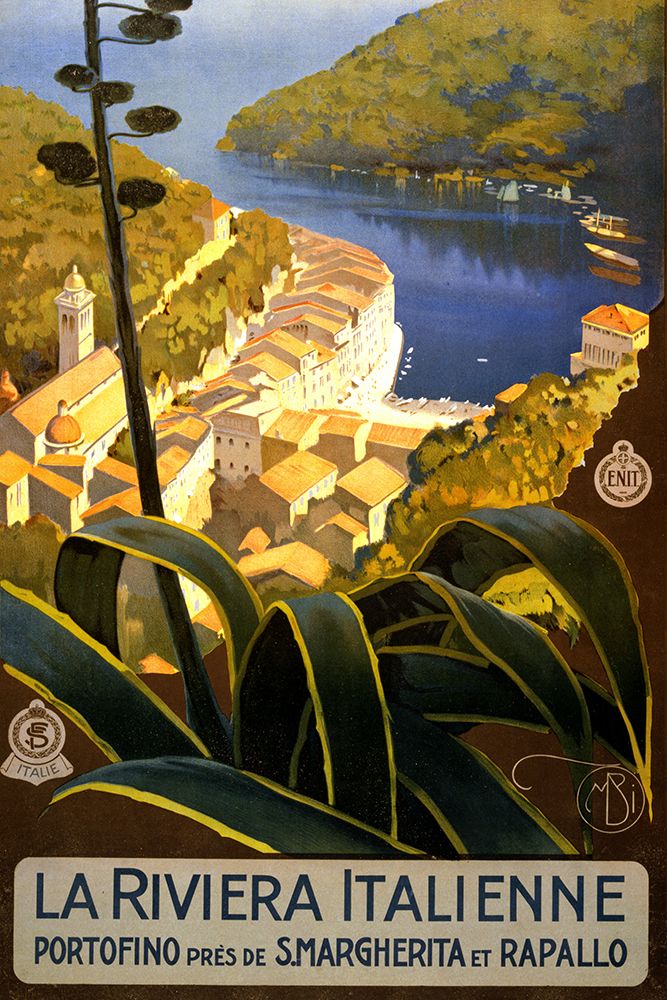La Riviera Italienne Italian Travel Poster art print by Vintage Travel Posters for $57.95 CAD