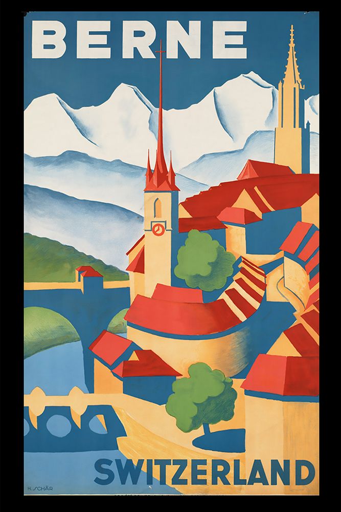 Vintage Swiss Travel Poster art print by Vintage Travel Posters for $57.95 CAD