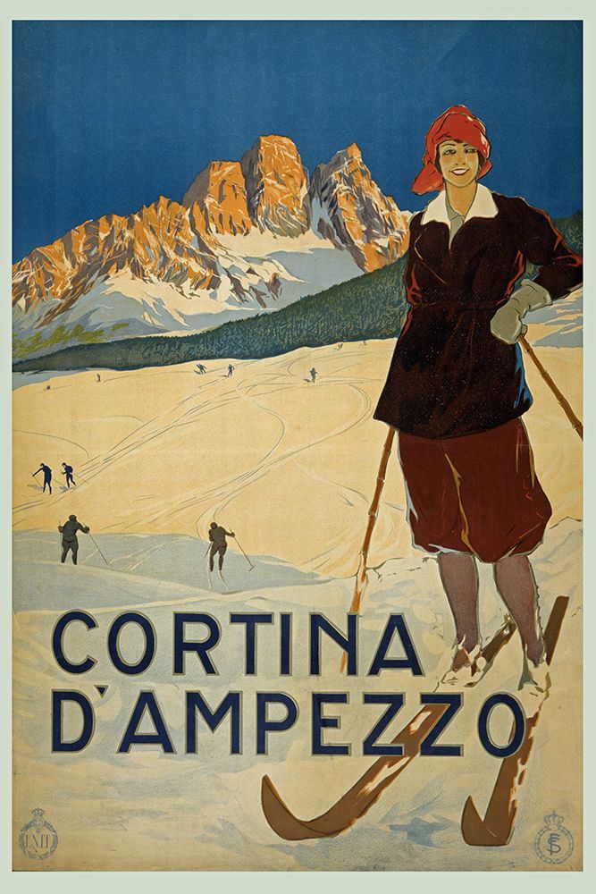 Cortina dAmpezzo Italy Travel Poster art print by Vintage Travel Posters for $57.95 CAD