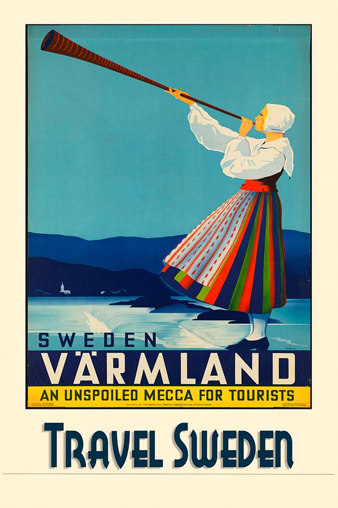 Varmland Sweden Vintage Travel Poster art print by Vintage Travel Posters for $57.95 CAD