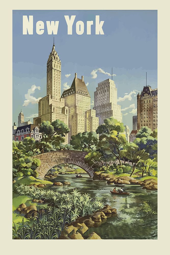 Vintage Travel Poster New York art print by Vintage Travel Posters for $57.95 CAD