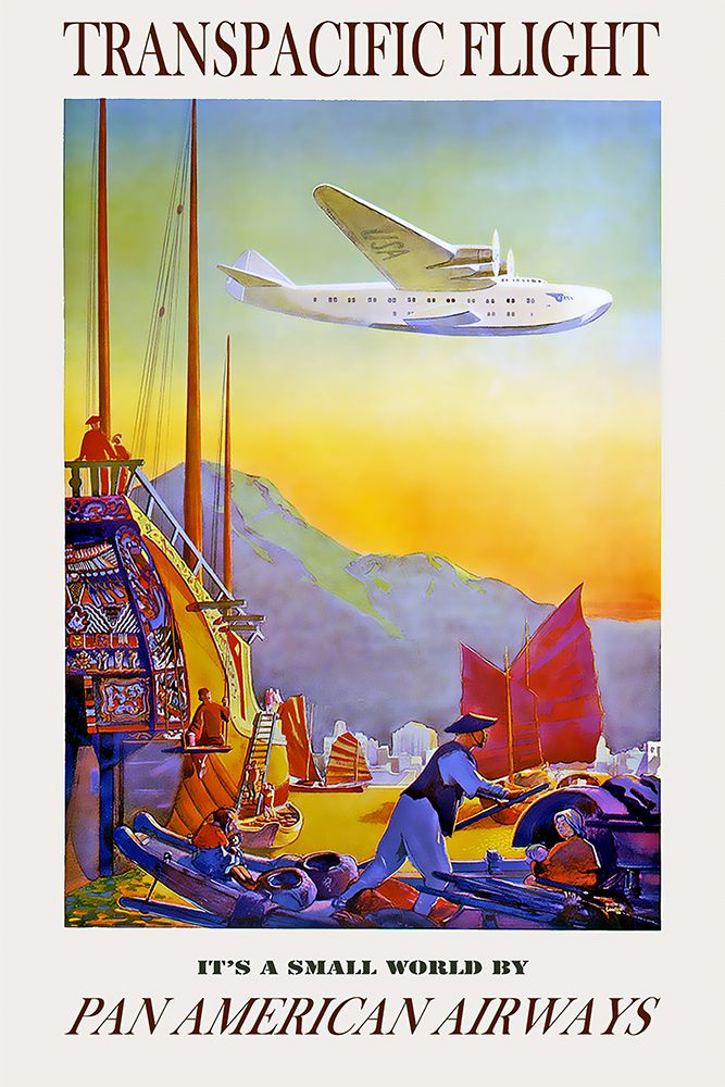 Transpacific Air Travel Poster art print by Vintage Travel Posters for $57.95 CAD
