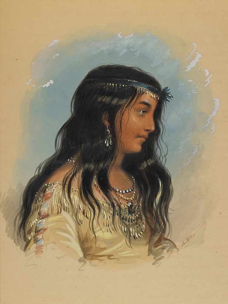 A Young Woman of the Flat Head Tribe art print by Alfred Jacob Miller for $57.95 CAD