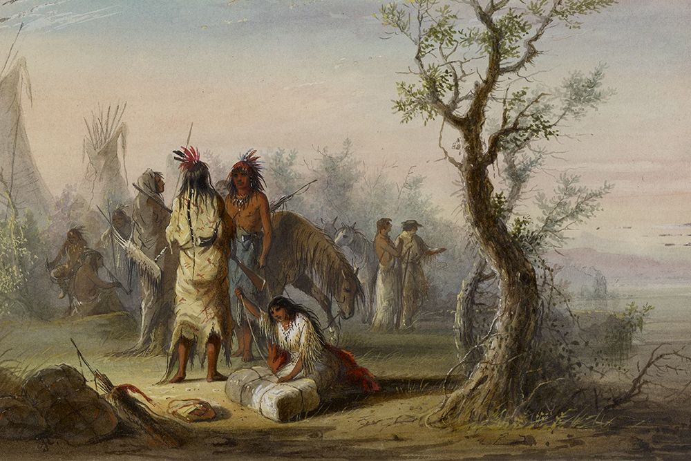 An Indian Camp art print by Alfred Jacob Miller for $57.95 CAD