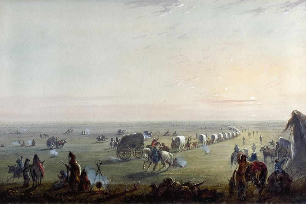 Breaking up Camp at Sunrise art print by Alfred Jacob Miller for $57.95 CAD