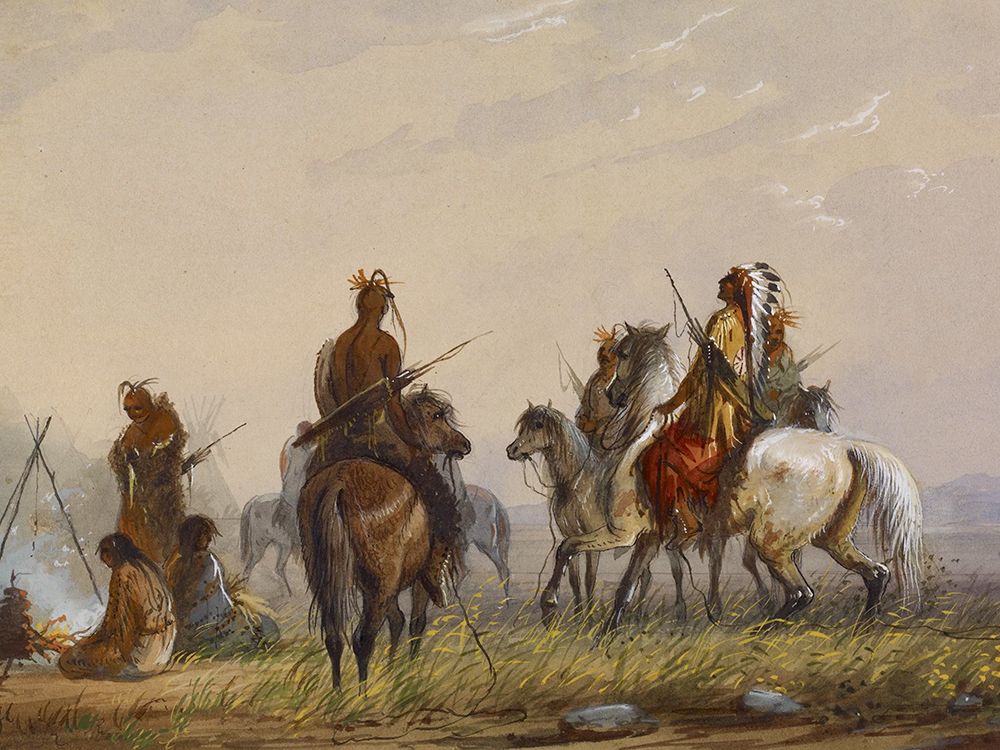 Expedition to Capture Wild Horses art print by Alfred Jacob Miller for $57.95 CAD