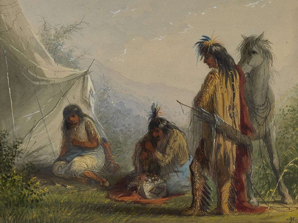 Indian Courtship art print by Alfred Jacob Miller for $57.95 CAD