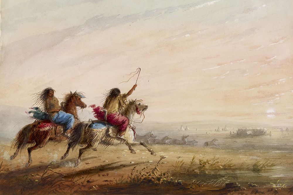 Indian Girls, Racing art print by Alfred Jacob Miller for $57.95 CAD