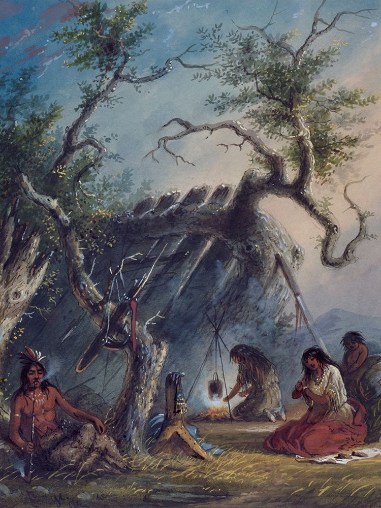 Indian Lodge art print by Alfred Jacob Miller for $57.95 CAD