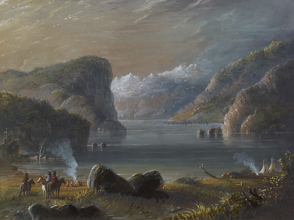 Lake Scene art print by Alfred Jacob Miller for $57.95 CAD