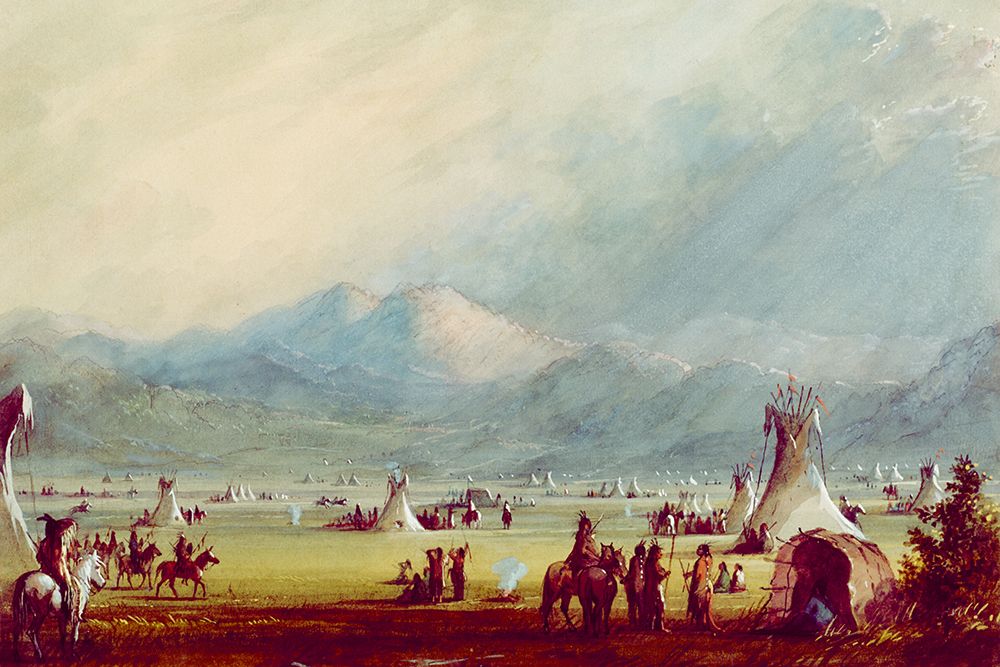 Large Encampment Nr the Cut Rocks art print by Alfred Jacob Miller for $57.95 CAD