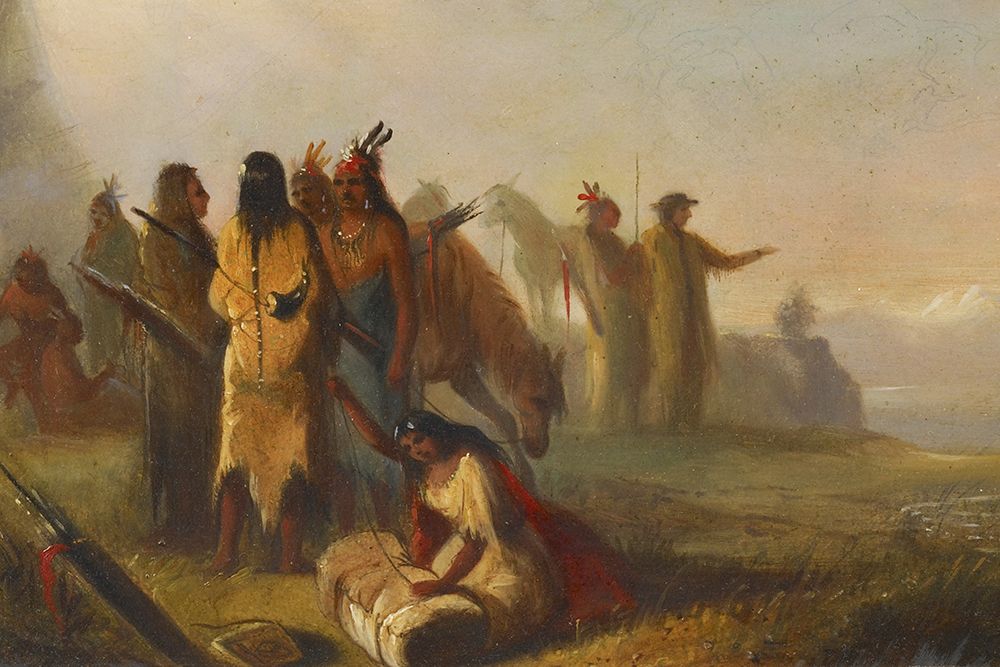 Scene of Trappers and Indians art print by Alfred Jacob Miller for $57.95 CAD