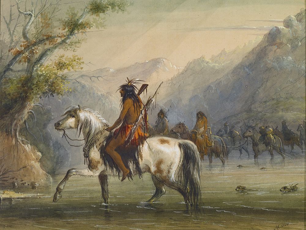 Fording a River art print by Alfred Jacob Miller for $57.95 CAD