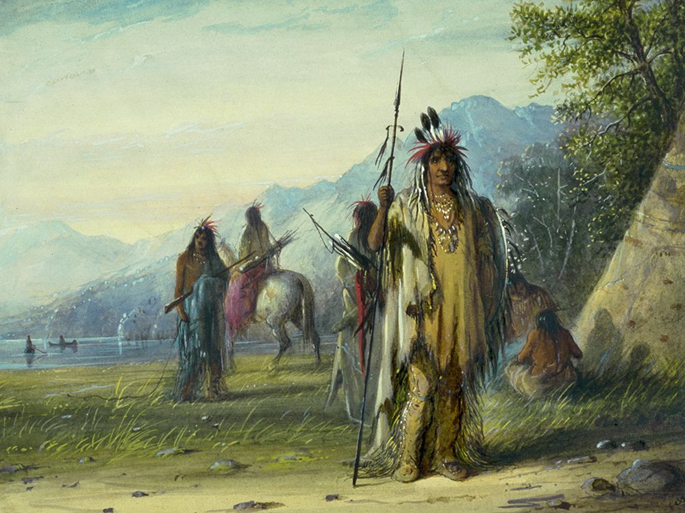 Snake Indian Camp art print by Alfred Jacob Miller for $57.95 CAD