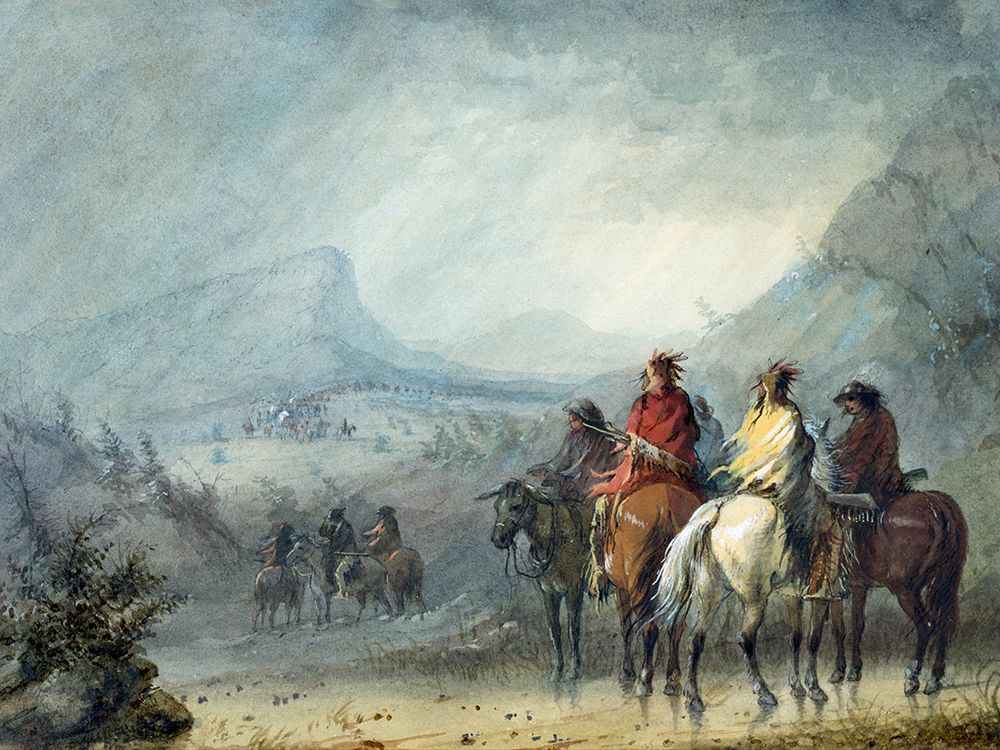Waiting for the Caravan art print by Alfred Jacob Miller for $57.95 CAD