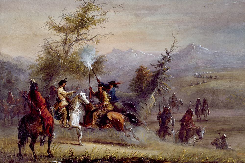 The Greeting art print by Alfred Jacob Miller for $57.95 CAD