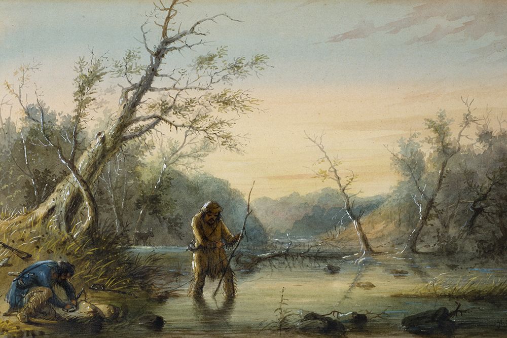 Trapping Beaver art print by Alfred Jacob Miller for $57.95 CAD