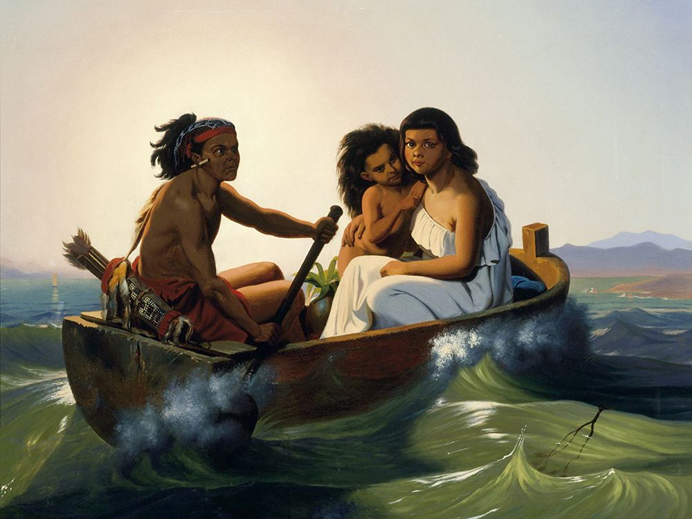 Indian Family on San Francisco Bay art print by Charles Christian Nahl for $57.95 CAD