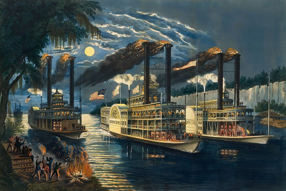 The Champions of the Mississippi art print by Frances Flora Bond Palmer for $57.95 CAD