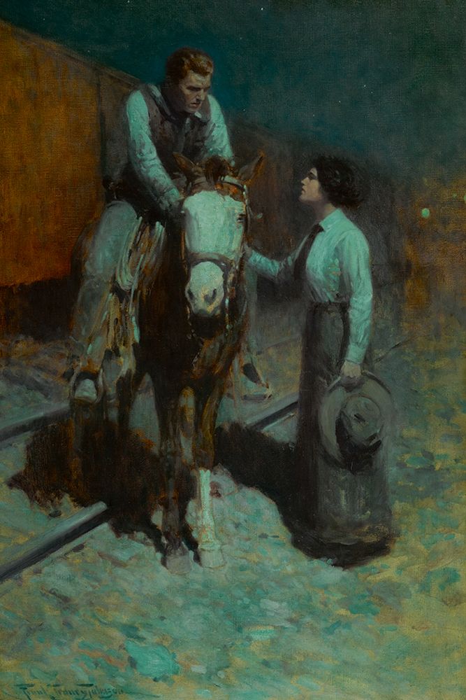 Girl and Cowboy art print by Franky Tenney Johnson for $57.95 CAD