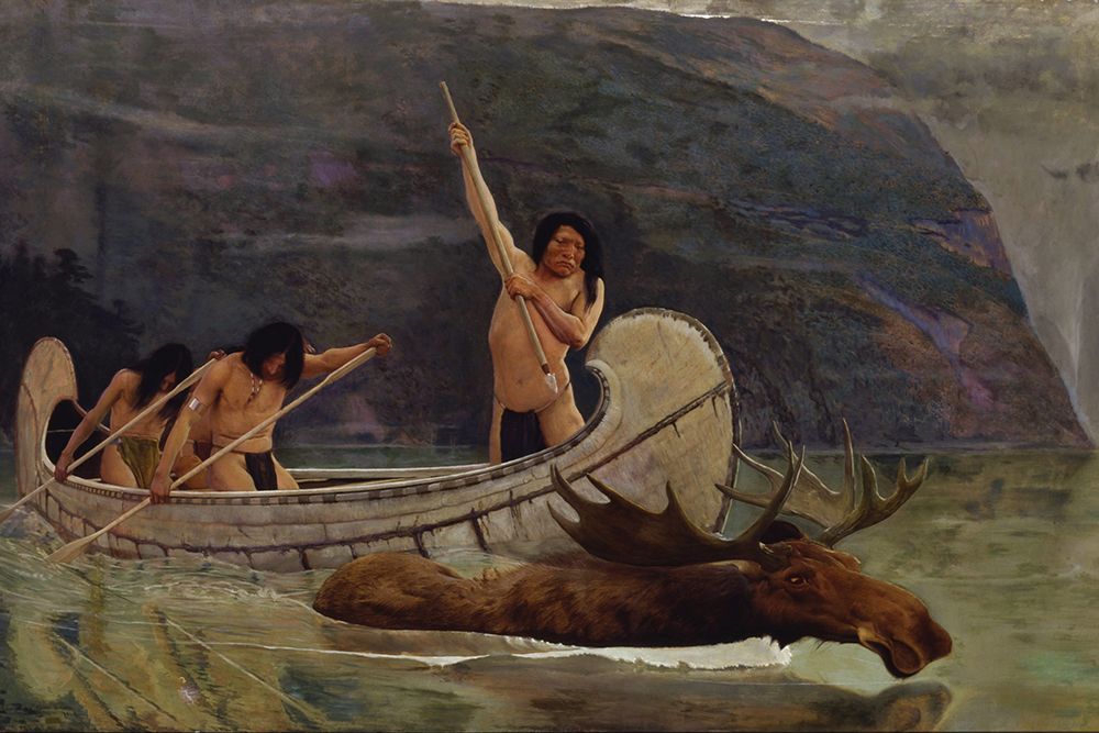The Moose Chase art print by George de Forest Brush for $57.95 CAD