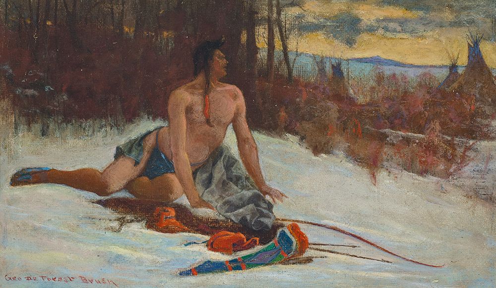 Indian in the Snow art print by George de Forest Brush for $57.95 CAD